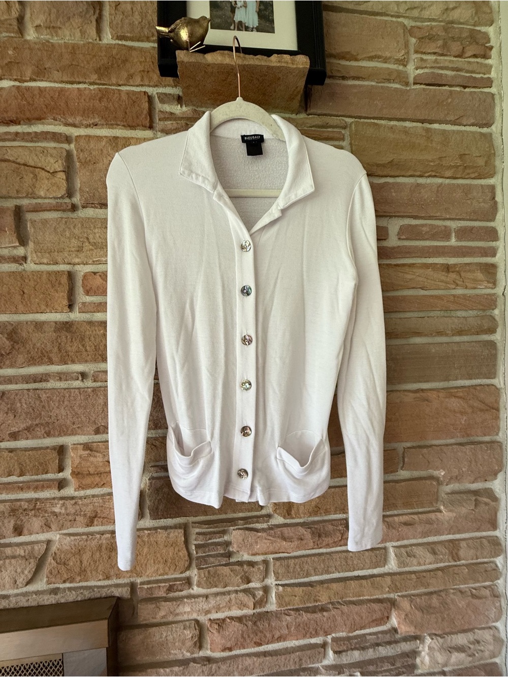 Bleusalt white cardigan size small